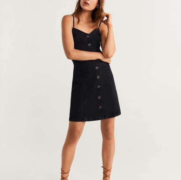 Mango Button Denim Dress - Picture 2 of 3
